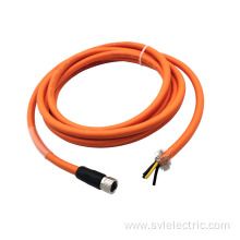 M12 T-CODED 4-PIN FEMALE SHIELD POWER PLUG Cable